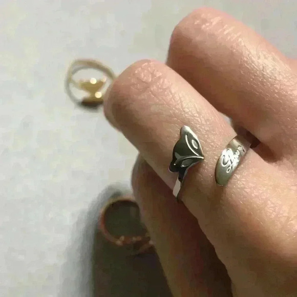 Free gift with purchase-Little Fox Titanium Steel Gold Plated Open Ring - Picture 12 of 13